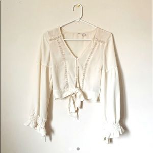 Elegant cream Victorian blouse